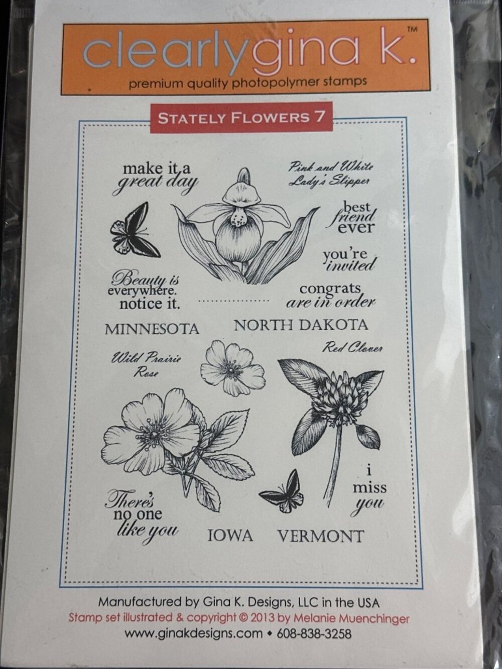 Clearly Gina K. Stately Flowers 7 - ND, IA, MN, VT State Flowers